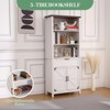 Coolmee Farmhouse Bookshelf, 72 inch Tall Bookshelf with Doors and Drawer, Storage Cabinet, Floor Standing Book Case for Home Office, Living Room - 4 of 4