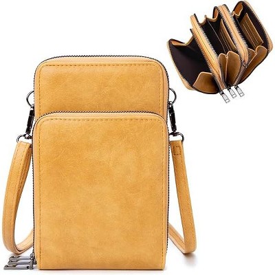 Small Crossbody Cell Phone Bag for Women, Mini Over Shoulder Handbag Purse with Credit Card Slots