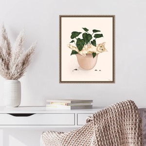 Amanti Art Happy House Plant I Cat by Tara Royle Framed Wall Art Print - 1 of 4