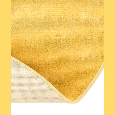 Gold Round Synthetic Easy Care Indoor Area Rug