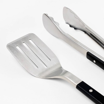 2pc Stainless Steel Tong and Turner Grill Set Silver - Figmint&#8482;