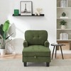 Corduroy Upholstered Indoor Sleeper Chaise Lounge Chair Bed with Storage, High-Density Foam, Throw Pillow and Rivet Detailing - 2 of 4