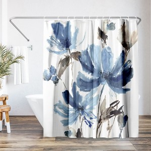 Americanflat 71" x 74" Shower Curtain, Blissful Blue by PI Creative Art - 1 of 4