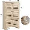 TackView Shoe Storage Cabinet with 3 Flip Drawers & 2 Side Hooks, Hidden Slim Narrow Shoe Rack Cabinet for Home - 4 of 4
