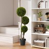 HOMCOM Artificial Plant for Home Decor Indoor & Outdoor Fake Plant Artificial Tree in Pot, Ball Boxwood Topiary Tree - 2 of 4