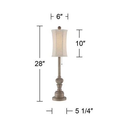 Regency Hill Traditional Buffet Table Lamps 28" Tall Set of 2 Natural Candlestick Cream Bell Shade for Dining Room