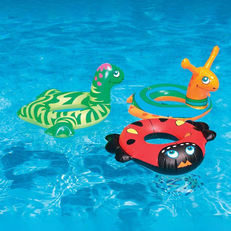 Swimline 24" Ladybug Inflatable Children's 1-Person Swimming Pool Ring Tube Pool Float - Red/Black, 2 of 5