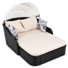 Nestfair Wicker Outdoor Double Lounge Day Bed with Adjustable Canopy and Cushions Beige/Black - 4 of 4