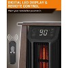 1500W Infrared Space Heater with Wooden Cabinet & Remote Control, 20" Indoor Electric Heater with Timer, Walnut - 4 of 4