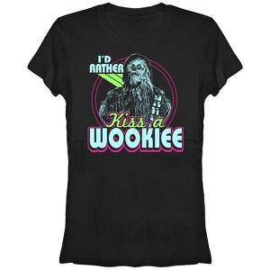 Juniors Womens Star Wars Rather Kiss a Wookiee T-Shirt - 1 of 3