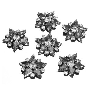 Unique Bargains Sparkling Crystal Star Beaded Patches for Clothing DIY Sewing 6 Pcs - 1 of 4