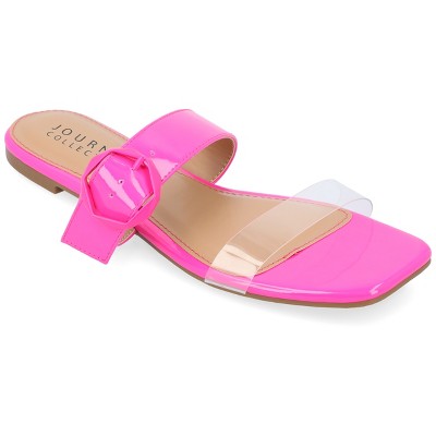 Journee Collection Womens Jeysha Slip On Slide Flat Sandals