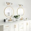 Dewdrop 3-Light Bathroom Vanity Light Black and Gold Wall Sconce with Clear Hammered Glass Shades for Bathroom - 4 of 4