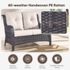Buenhomino 4 Pieces Patio Conversation Set Outdoor Rattan Patio Furniture Set Wicker Chair with Thick Cushion and Glass Table for Patio Backyard Porch - 2 of 4