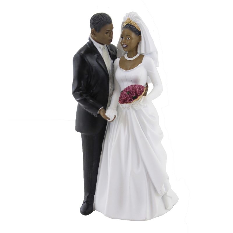 Black Art 7.75 In Bride And Groom Wedding Figurine Love Figurines, 1 of 4