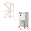 Vynxaria Bar Cart with 2-Side Shelf - Modern Style, 6-Built In Wine Rack, Mobile Design - 3 of 4
