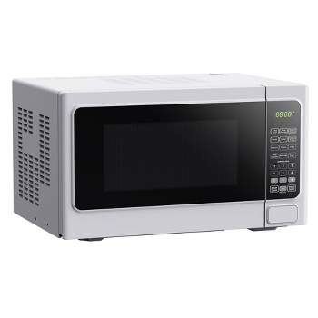 Black+Decker 1000 Watt 1.1 Cubic Feet Countertop Table Kitchen Home Dorm Compact Microwave Oven, White