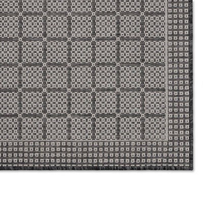 Luna Modern Geometric Black and Gray Indoor/Outdoor Area Rug