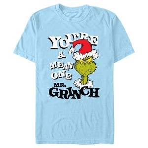 Men's Dr. Seuss Christmas Grinch You're a Mean One Portrait T-Shirt - 1 of 4
