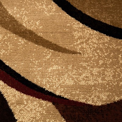 Tribeca Brown and Red Abstract 3-Piece Area Rug Set