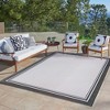 Gertmenian 5'3"x7' Paseo Soroa Rectangular Woven Indoor/Outdoor Area Rug Gray/Black: UV & Mold Resistant, Pet-Friendly - 4 of 4