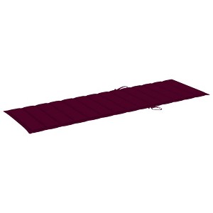 vidaXL Patio Lounge Chair Outdoor Sunbed Folding Sunlounger Solid Acacia Wood - Wine Red - 1 of 4