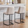 Okak 25.2" Modern Minimalist Bar Stool Counter Height Chair with Back Tufted Backrest, Upholstered Counter Stools for Kitchen Island&Dining Room - 3 of 4