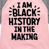 Girls' - Instant Message - Black Histroy In The Making Shirt Tail Raglan Graphic T-shirt - 2 of 4