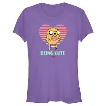 Junior's Women Adventure Time Valentine's Day Jake Being Cute T-Shirt
