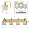 3 lamp Gold Modern Crystal Bathroom Vanity Lamp with 3/4/5/6 Lights for Bathroom, Bedroom, and Indoor Use - 2 of 4
