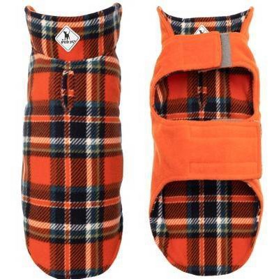 orange/navy plaid