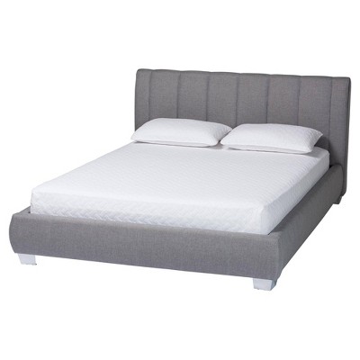 Queen Marzenia Contemporary Fabric Bed Gray - Baxton Studio