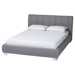 Queen Marzenia Contemporary Fabric Bed Gray - Baxton Studio - 1 of 4
