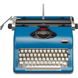 Maplefield Manual Typewriter - Cute Desk Decor for Home and Office - Easy Setup, Great Gift for Writers and Authors (Blue) - 1 of 4