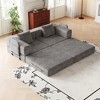 72.4 Inch Corduroy Fabric Convertible Folding Sofa Bed with Two Side Storage Pockets, Two Cushions Included, Space-Saving for Living Room, Bedroom - 4 of 4