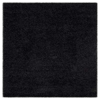 6'7"X6'7" Rayan Solid Loomed Square Area Rug Black - Safavieh