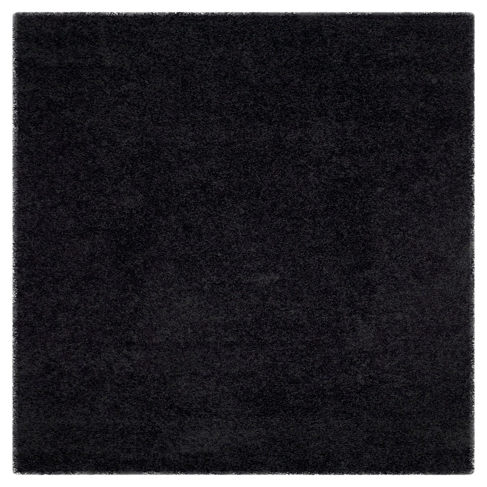 6'7inx6'7in Rayan Solid Loomed Square Area Rug Black - Safavieh