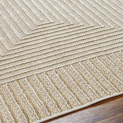 Ivory Geometric Synthetic Fur Stain-Resistant 8' x 10' Rug