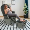 Costway Wood Glider & Ottoman Cushion Set Baby Nursery Rocking Chair - 2 of 4