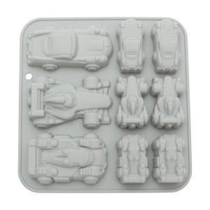 Unique Bargains Candy Moulds 9-Cavity Race Car Candy Mould Hand Wash Gray 6.26"x6.02"x0.94" 1 Pc - 1 of 4