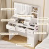 CAVINAS Vanity Desk with Mirror 40.9" Dressing Table with 5 Drawer and Storage Cabinet for Apartment, Bedroom - 3 of 4