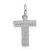 Black Bow Jewelry 14k White Gold, Julia Collection, Small Satin Block Initial T Pendant - 3 of 4