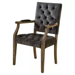Saltillo New Velvet Arm Dining Chair - Charcoal - Christopher Knight Home