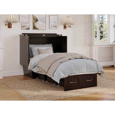 Afi Twin Nantucket Murphy Bed Chest Usb Turbo Charger Espresso ...