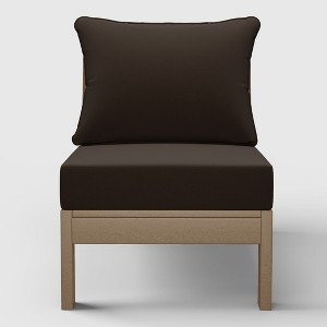 WestinTrends  Avalon Outdoor HDPE Deep Seating Modular Armless Patio Chair with Patio Cushions - 1 of 4