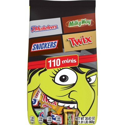 Mars - Snickers Twix Milky Way 3 Musketeers Halloween Variety Bag - 30.63oz/110ct