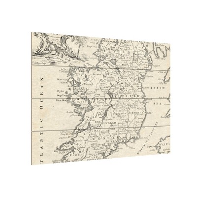 Trademark Fine Art -T. Jeffreys 'Map Of Ireland' Wood Slat Art