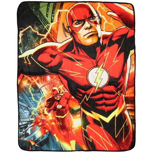 Dc Comics The Flash Running Lightning Superhero Plush Throw Blanket 46 ...