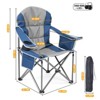 FURNIinspire Outdoor Portable Chairs Oversized Camping Folding Chair, Padded Chair With Cup Holder Storage, Cooler Bag, Blue , 25.19"*25.19"*42.12" - 3 of 4
