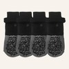 Unique Bargains Pet Socks with Reflective Adjustable Tapes for Dog Black Dark Gray 4 Pcs - 4 of 4